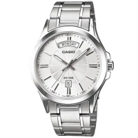 【CASIO 卡西歐】卡西歐石英鋼帶男錶-銀(MTP-1381D-7A)
