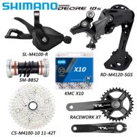 SHIMANO DEORE M4100 Groupset 1X10 Speed M4120 Derailleurs for MTB Bike Racework XT Crankset M4120 KMC X10 Chain Bicycle Parts