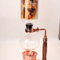 New 3cups Syphon coffee maker with gold/rose gold handle/Syphon Coffee Brewer Maker /Tea brewer of syphon with elegant design