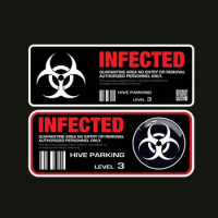2pcs Nuclear Radiation Biohazard Biochemistry Vinyl Sticker Emblem For Car Bike