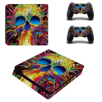 Skull PS4 Slim Stickers Play station 4 Skin Sticker For PlayStation 4 PS4 Slim Console &amp; Controller Skin Vinyl