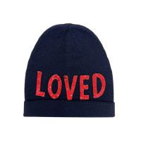 Gucci LOVED 亮片設計針織毛帽(481356-深藍)