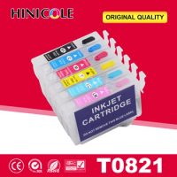Hinicole Ink Cartridge Refillable Stylus Photo T50 R290 R295 R390 RX590 RX610 RX615 Printer Cartridges For Epson T0821