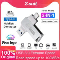USB Flash Drive 2 IN 1 TYPE-C USB 3.0 128G Pen Drive 64GB Metal Waterproof Flash Drive 32GB Pendrive Memory Stick Free Gift Logo