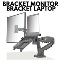 Bracket Braket Breket Monitor Plus Tray Monitor Dan Laptop 14 - 27 Inch Flexibel F160 + Tray A