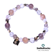 【SmileRocks 石麥】太陽石&amp;紫玉髓多寶石手鍊(珠體大小：5-8mm)