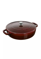 STAUB Staub Cast Iron 24cm Braiser Sauté Pan With Chistera Lid Grenadine