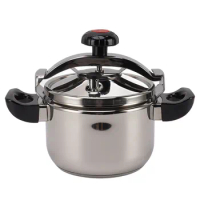 Stainless Steel Pressure Cooker Explosion Proof Double Bottom Multi Functional Pressure Cooker Shiny Style for Induction Stove