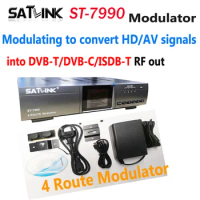 Satlink ST-7990 Digital RF Modulator 4 Route DVB-T Modulator To Convert HD/AV Signals Into DVB-T/DVB-C/ISDB-T RF Out WS-7990