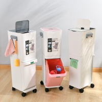 垃圾桶家用廚房客廳日式創意雙層分類垃圾桶幹濕分離垃圾桶 全館免運