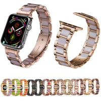 Replace Resin Watch Strap For Apple Watch Series 5/4/3/2/1 Band 42mm 44mm 38mm 40mm Metal Bracelet For Apple iWatch