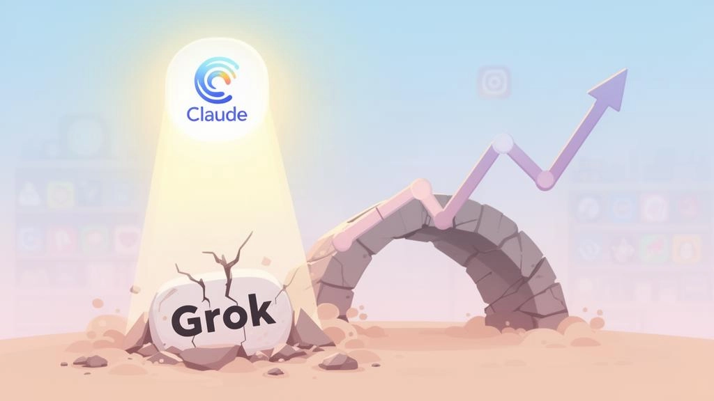 Musk's Grok Sinks to 5th as Monthly Users Drop 12%; Claude Surges 44% in AI Race Shakeup