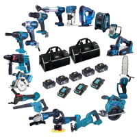 Ekiiv Durable Lithium Battery 21v cordless tool set drill hammer angle grinder Torque wrench4 in 1 power tool combo kit