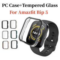 PC Case For Amazfit Bip 5 Tempered Glass Smart Watch Screen Protector Bumper All Around Shell For Huami Amazfit Bip5 Accessories