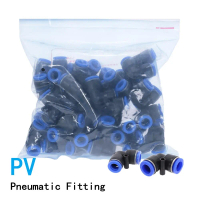 100Pcs Pv  2Way Pipe Connector Pneumatic Fitting Plastic