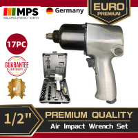 Euro 17pcs 1/2 Inch Set Spanar Impak Udara Air Impact Wrench Spanar Kit Pneumatic with Socket and Ac