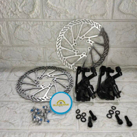 Disc Brake Rem Cakram Mekanik Full Set Rotor 160Mm Odessy Sepeda Mtb Pasti Ori