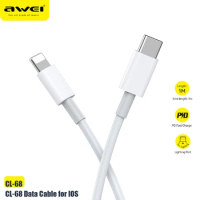Awei CL-68 PD18W USB C Cable For iPhone 14 13 12 11 pro iPad 3A Micro USB Fast Charging Cord USB Type C to IOS Lightning Cable