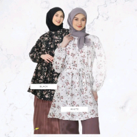MYSURE ATASAN TUNIK SEKAR CRINCLE BLOuSe Wanita Balon Bunga Crinkle Motif