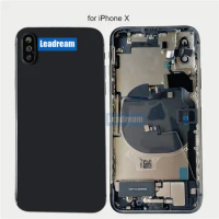 Battery Door Back Rear Housing Frame Cover with Small Parts Side Buttons for iPhone X Xr Xs Max