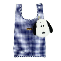 小禮堂 Snoopy 折疊環保購物袋附玩偶包 (大頭款)