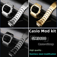 GM-5600 mod kit for G-SHOCK small block 3229 GM5600 case and strap Casio DW5600 GW-B5600 5610 MOD stainless steel bracelet tool