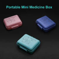 Portable Mini Cute Cartton Medicine Box Sealed Waterproof Delicate Multigrid Travel Health Small Pill Box Easy to Take