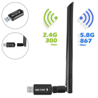 USB 3.0 Wifi Adapter 2.4G 5G Free Driver Antenna 1200Mbps Wifi USB Ethernet Network Card Dual Band wireless Wifi Dongle Receiver