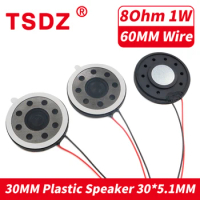5PCS/Lot Diameter 30MM 8 Ohm 1 Watt Plastic Wire 60MM Loudspeaker 30 MM 8R 0.5 1W Micro Speaker With Double Sided Tape 8Ohm 1W