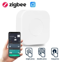 Tuya Smart Zigbee Switch Push Button One Key Control Scene Wireless Smart Life Remote Controller Home Automation Switch