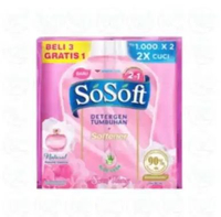 Sosoft deterjen cair sachet natural 16pcs/rcg