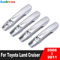 มือจับประตูแผ่นปิดสำหรับ Toyota Land Cruiser J200เล็กซัส LX 570 2008 2009 2010 2011โครเมี่ยมรถจับครอบคลุมทับซ้อนสติ๊กเกอร์
