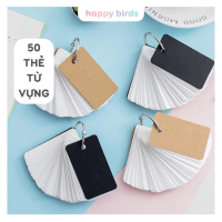 Flashcard thẻ học từ vựng trắng thẻ học từ vựng 50 tờ 4x7cm hỗ trợ làm giấy ghi chú học tiếng Anh Tr