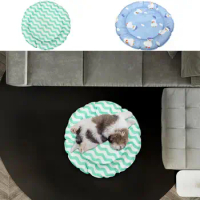 Cooling Pad For Dog Round Pet Cooling Mat Kitten Summer Sleeping Mat Self Cooling Pet Mat Pet Supplies For Crate Kennel Bed Sofa