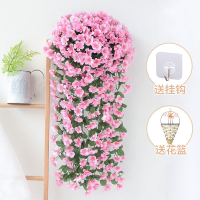 免運 公司貨 仿真花擺件 裝飾品 假花 盆栽 裝飾花藤 仿真紫羅蘭花藤壁掛掛墻假花吊蘭花塑料花裝飾花室內客廳藤條吊花