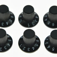 KAISH 6x Guitar AMP Amplifier Skirted Knobs Black w/ Black Top Fits for Fender