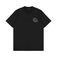 3Second Men's T-Shirt Short Sleeve Regular Fit Cotton Gruzz C231125 Black XXL