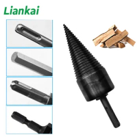 1Pcs Firewood Splitter Machine Wood Split Cone Fire Drill 32mm/42mm Conical Hand Woodworking Tools Punch Driver Drill Cleave