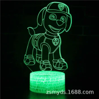 Cartoon Paw Patrol Series 3D Lamp Anime Figure Bedside Table Lamp Led Night Lamp Creative Ornaments Children Toys Birthday Gifts