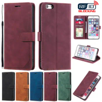 Luxury Wallet Case For iPhone 6 6S Case 7 8 Plus Suede Leather Flip Case For iPhone 8 7 6 6S Plus SE 2020 Anti-theft Brush Cover