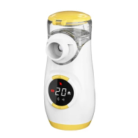 Portable Nebulizer With Intuitive LED Interface And Auto-Cleaning, Handheld Portable Mesh Nebulizer For Home Durable Yellow