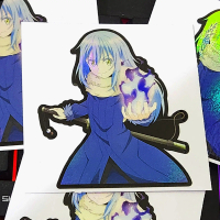 Stiker RIMURU  - waifu series stiker hologram Dekorasi Bunga Berwarna Dekorasi Tahan air stiker book