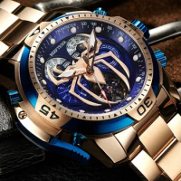 Reef Tiger/rt Automatic For Mens Watch Spider Man Dial Mechanical Wristwatch Sapphir Crystal Calendar Luminous Relogio Masculino