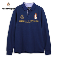 Hush Puppies POLO衫 男裝經典品牌英文立體繡花長袖POLO衫