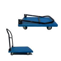 Hot Selling Factory Wheel Platform Portable Hand Truck Heavy Duty Store Foldable Shelf Trolley Grocery Trolley Cart
