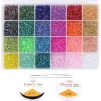 Tube Beads Bugle Glass Seed Beads Small Craft Spacer Beads for DIY Bracelet Necklaces Crafting Jewelry Making