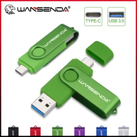 WANSENDA TYPE C USB Flash Drive 128GB High Speed USB 3.0 Pen Drive 64GB 32GB 16GB Pendrive 256GB 512GB Dual Port Memory Stick