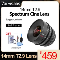 7artisans 14mm T2.9 Full Frame Large Aperture Manual Spectrum Cine Lens For Sony E ZVE10 Nikon Z Leica TL SIGMA FP Canon RF R5