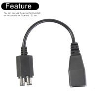 Durable Adapter Transfer Cable Hot Selling Short AC Power Cord Wire Games Accessories for Xbox 360 to Xbox Slim/One/E