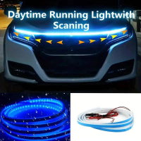 Car led daytime running light car hood Bonnet Cover decorative lights DRL strip car headlight Myvi S